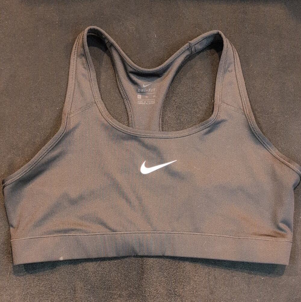 Nike Dri-FIT Women’s Racerback Sports Bra Gray XL Scoop Neck Stretch